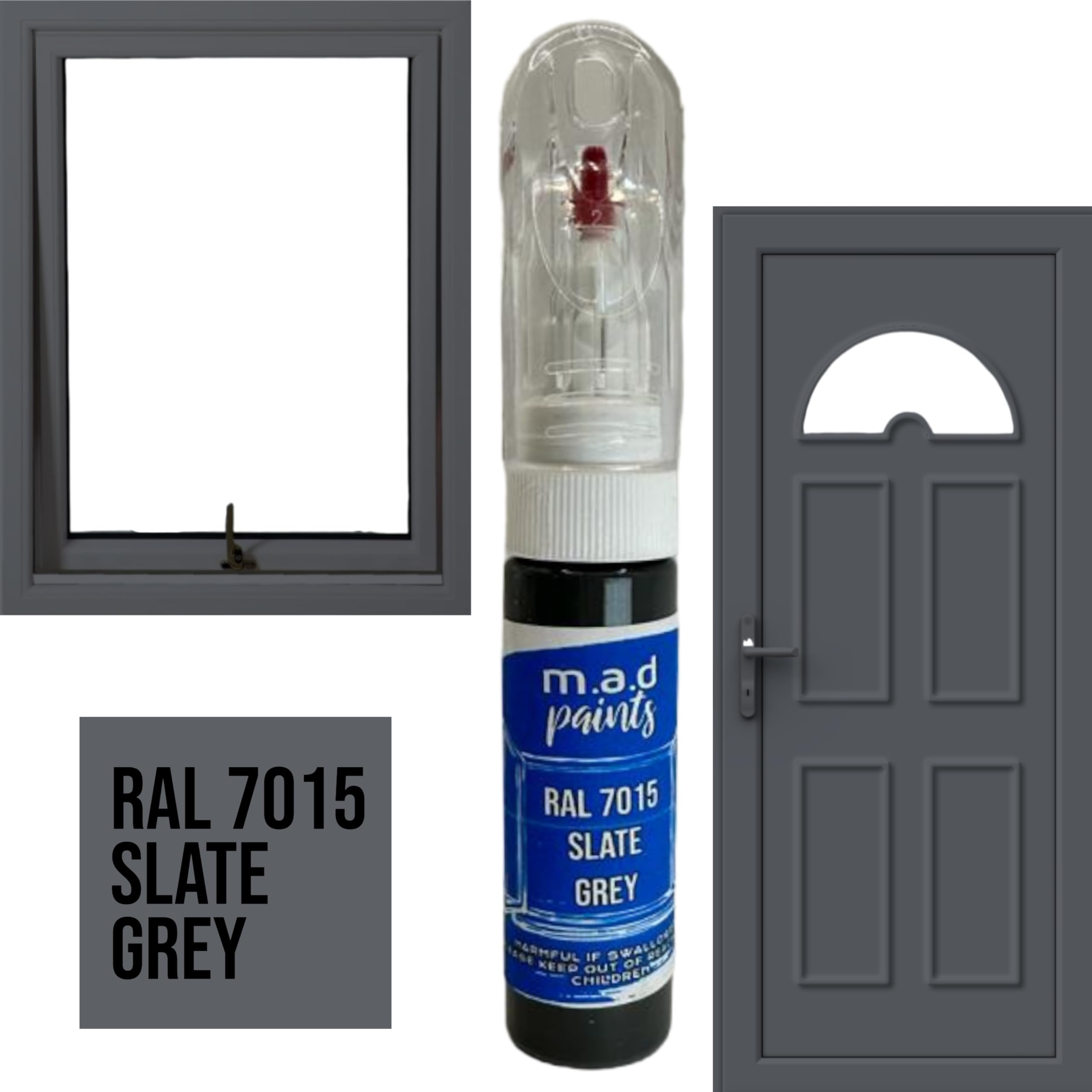 M.a.d Myldan Auto Design Ral 7015 Slate Grey M.a.d Upvc Window Door Frame Touch Up Paint Scratch Chip Repair (Ral 7015 Slate Grey)