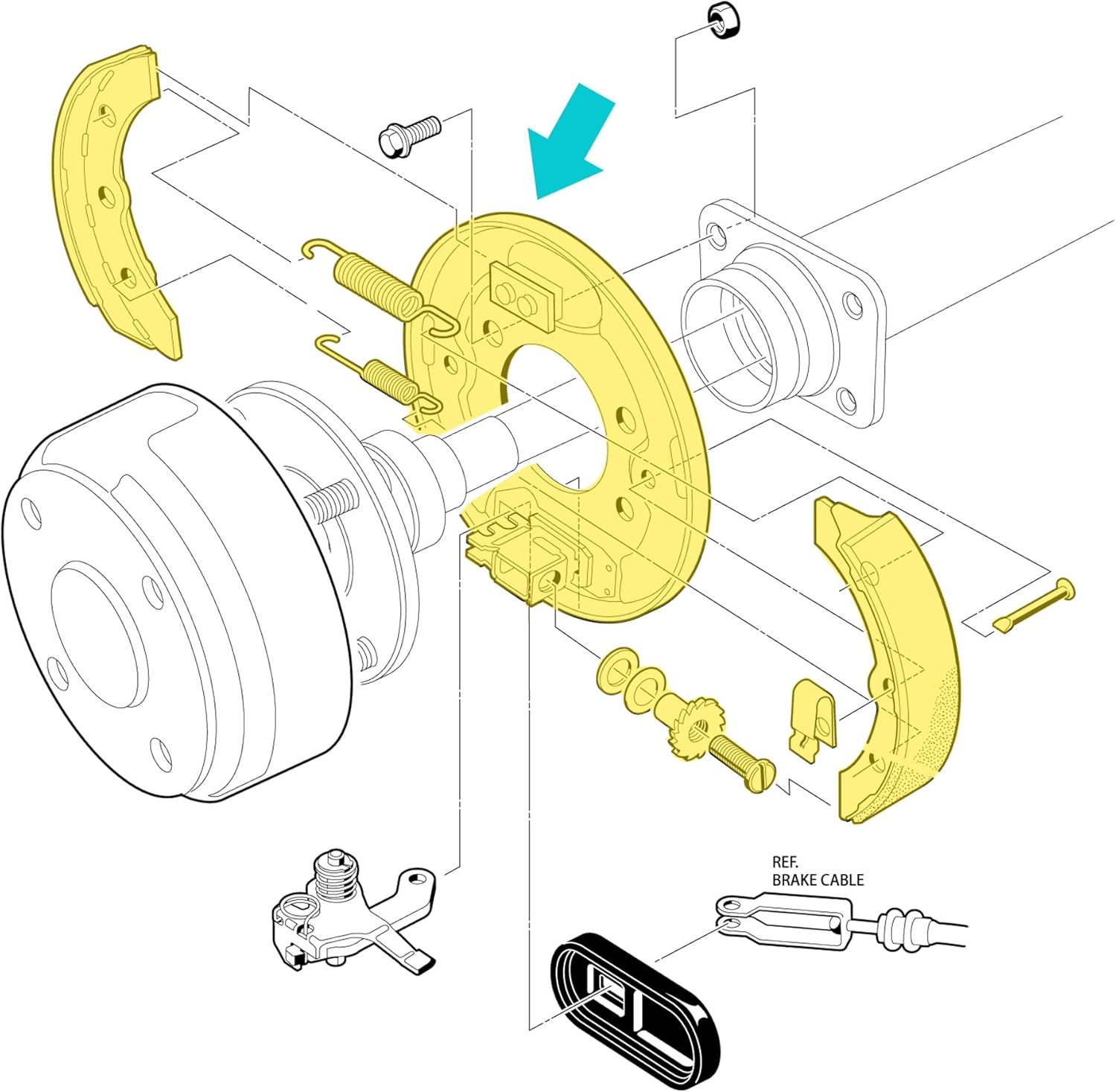 10L0L Club Car Brake Assembly, Rear Brake Cluster Driver Side & Passenger Side fit Club Car DS & Precedent 1995-Up, Tempo 2018-Up, EZGO 1982-Up, Yamaha 1982-2006, OEM# 101823301, 103380202, 17081G1
