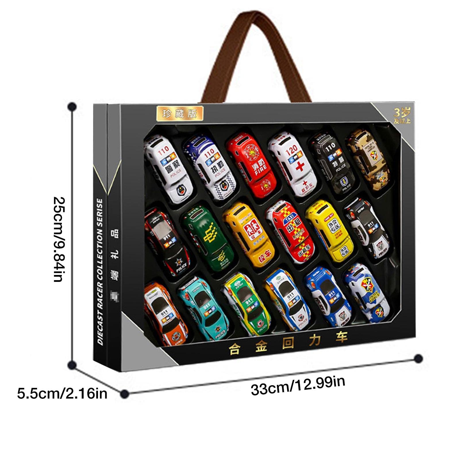 Set De 7 Mini Coches De Carreras Con Transportador | Pull Back De Metal Para Niños | Regalo En Caja Con Asa | Juguete Educativo