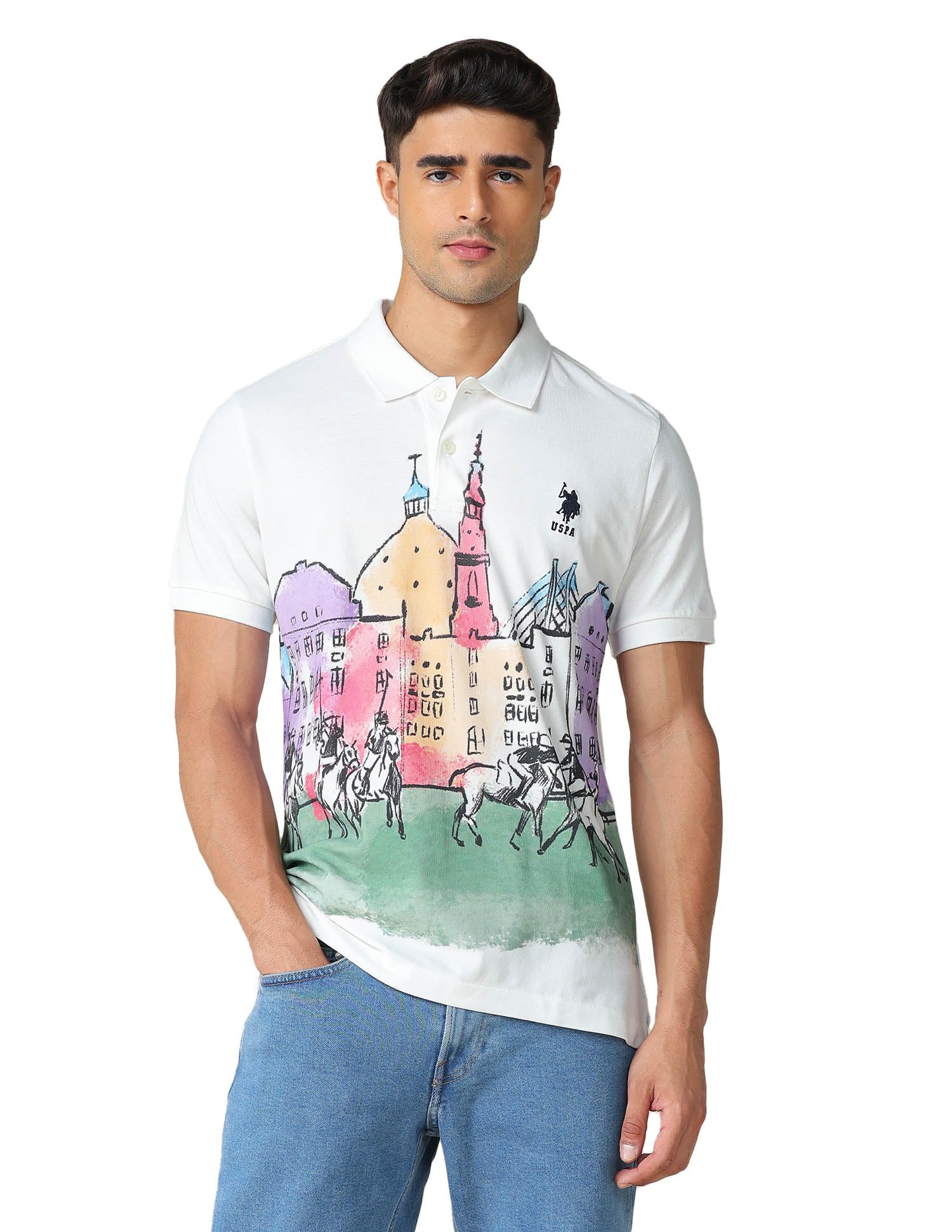 u.s. polo assn. denim co. Men's Cartoon Slim Fit Polo Shirt-picture-39