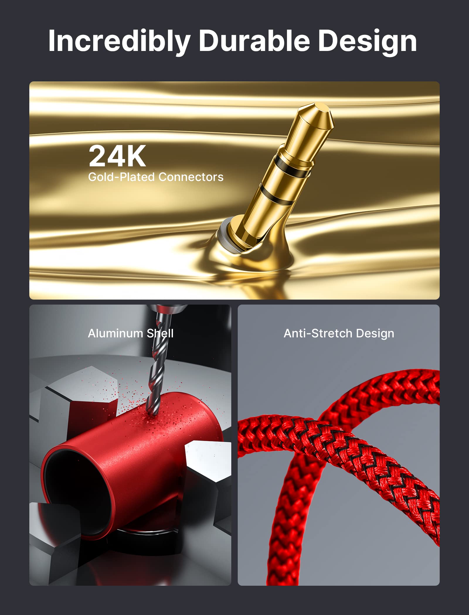 Amazon.com: JSAUX 6.6ft/2M Aux to RCA Headphone Male to Male Jack