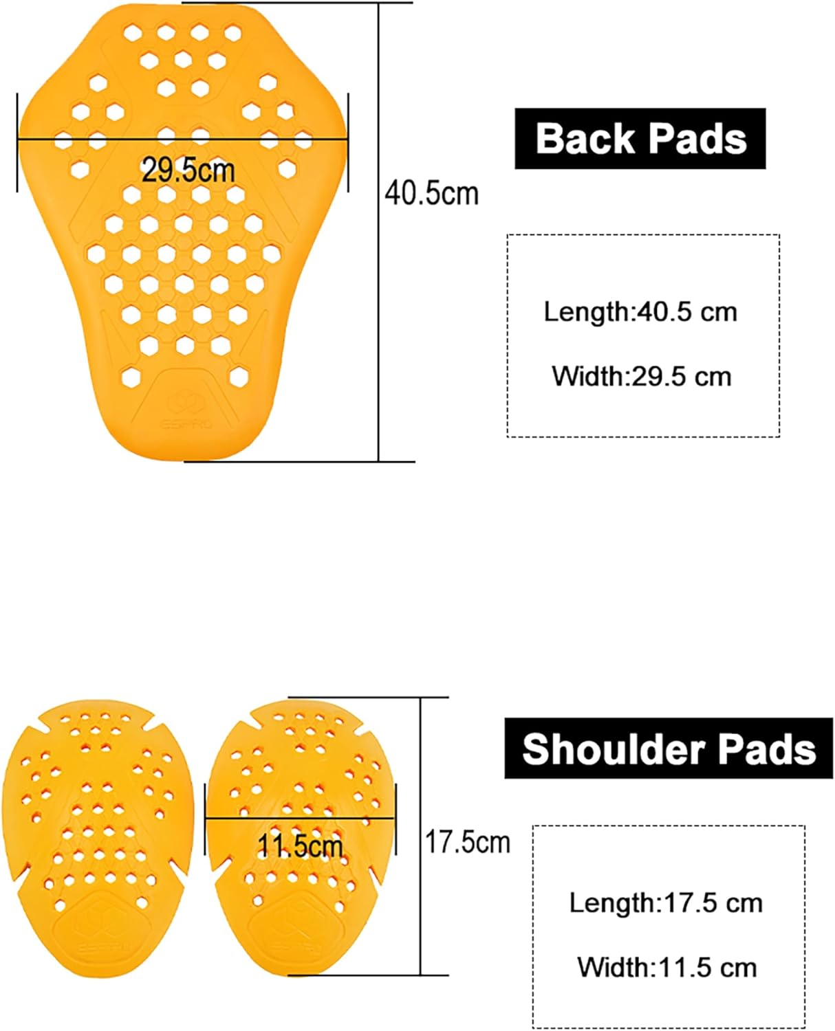 5 PC CE Certified Cycling Armor Pads,Level 1 Approved Back/Shoulder/Elbow Protector Built-in Insert Motorcycle Jackets Pants (5pcs-Sets)