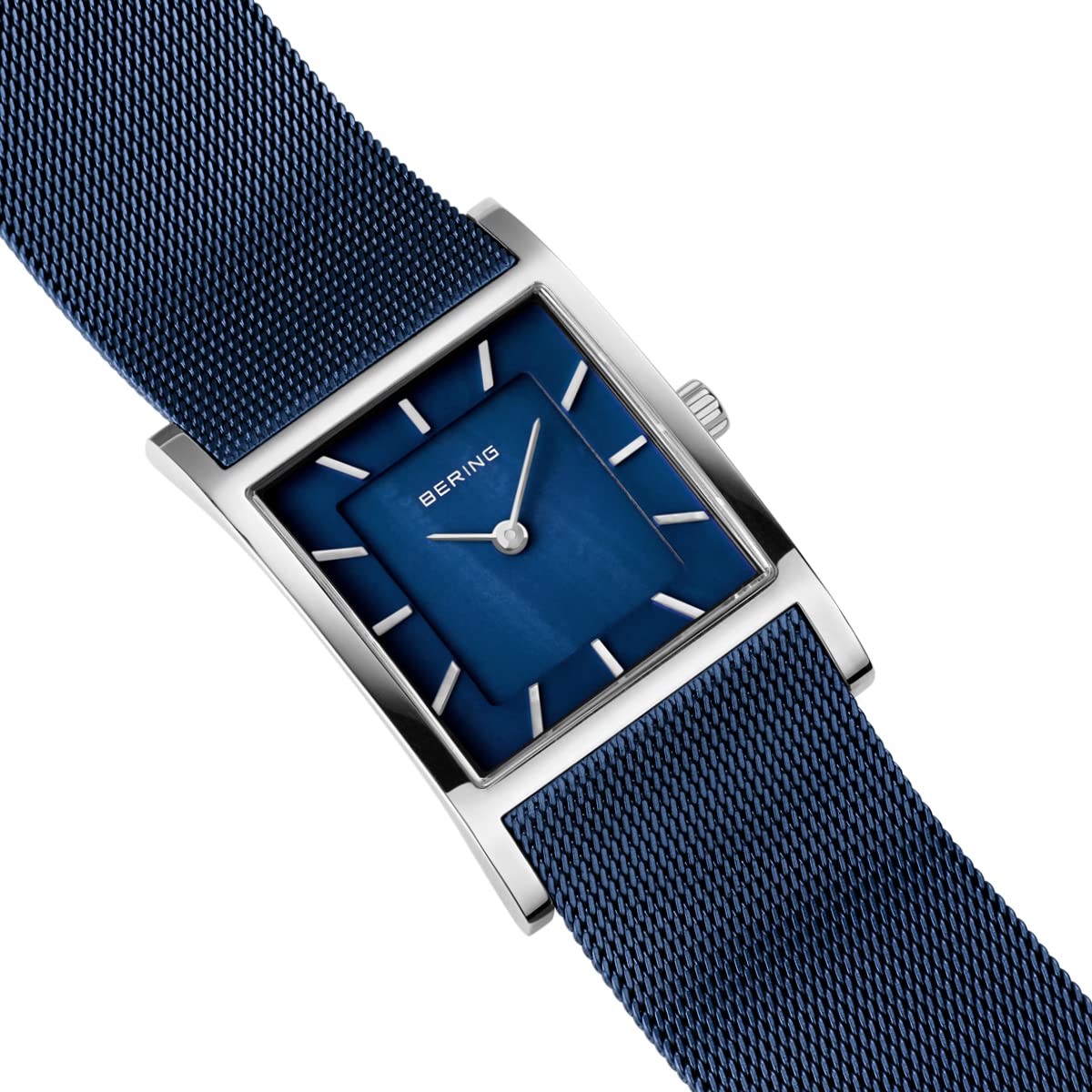 Bering Damen Quarz Uhr | Armbanduhr 26 mm roségoldenes Edelstahlgehäuse und Oranges Zifferblatt