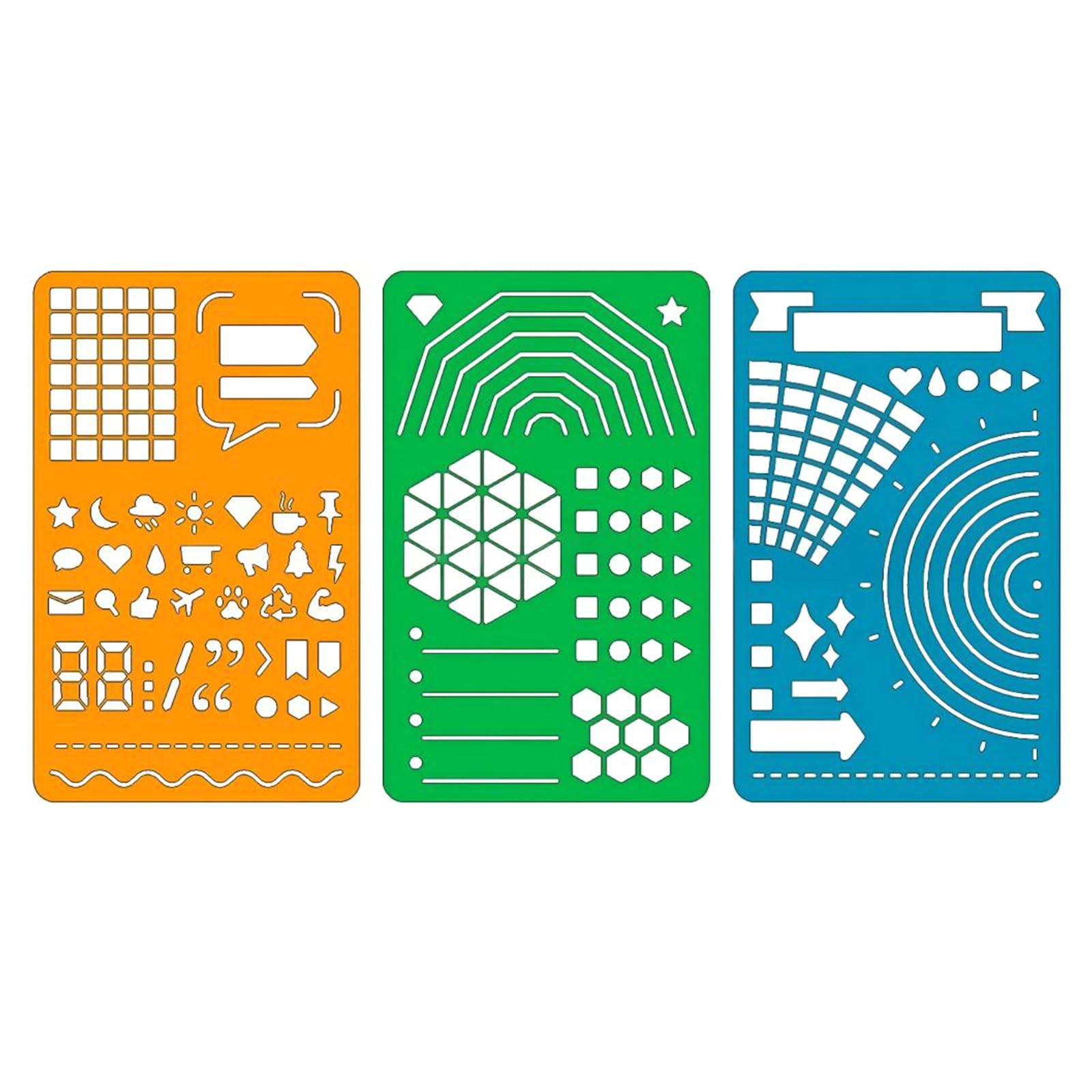Zbiianxer Multicolor Portable Field Note Size Ruler Templates 3 Pack Ideal For Students And Designers Crafting Tool Transportable Measuring Ruler
