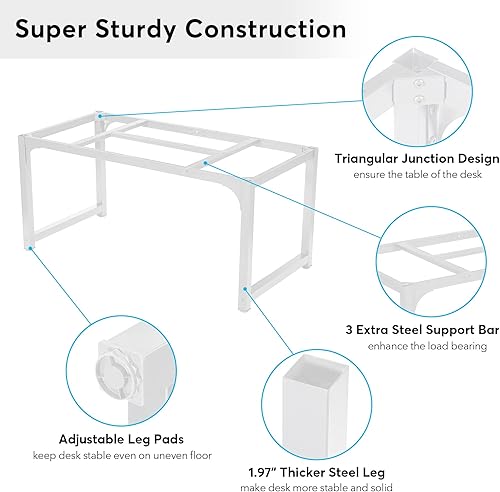 Miniatura 34 de Tribesigns - Escritorio para computadora, escritorio de oficina grande de 63 pulgadas, mesa de estudio, estación de trabajo para oficina en casa,