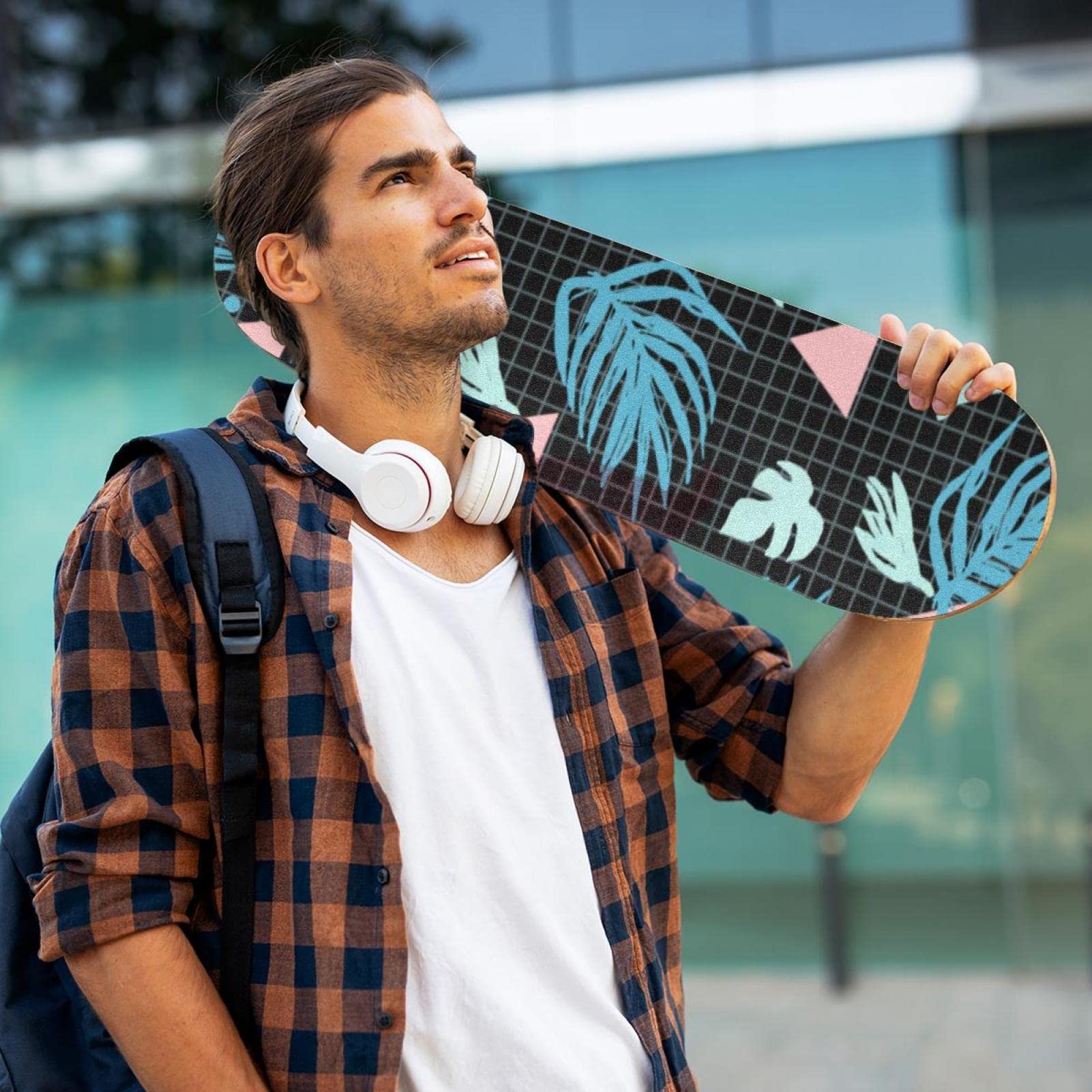 Graphics and Leaves Lot de 2 feuilles de papier abrasif pour planche de skateboard et longboard
