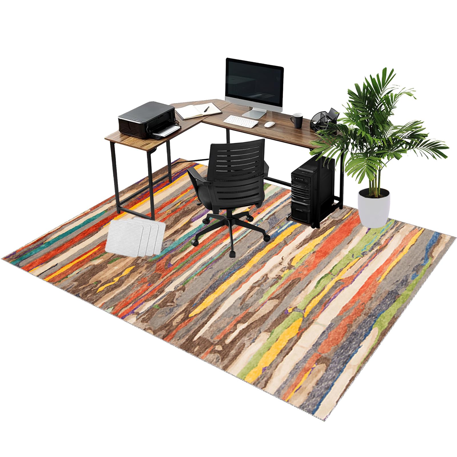 Rolling Chair Mats, Office Chair Mat for Carpet and Wooden Floors 100 x 140 cm Non-slip Gaming Floor Protector, Washable Desk Carpet Protector Rug for Home Office, Non Slip Floor Protection Mat