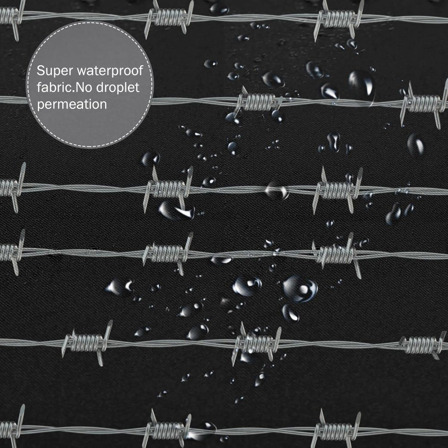 Graphic Barbed Wire Home Decor Shower Curtain Waterproof Bathroom Shower Curtain Quality Polyester Bathroom Shower Curtain Set with Hooks 72" X 72"