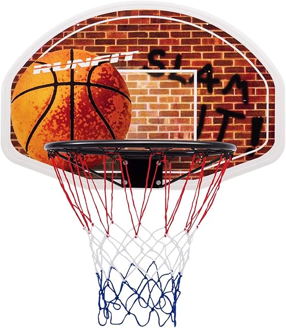 Maxmass Wall Mounted Basketball Backboard, Mini Basketball Hoop with Full Size Backboard and Net, Indoor Outdoor Basketball Back Board and Rim Combo for Kids Adults