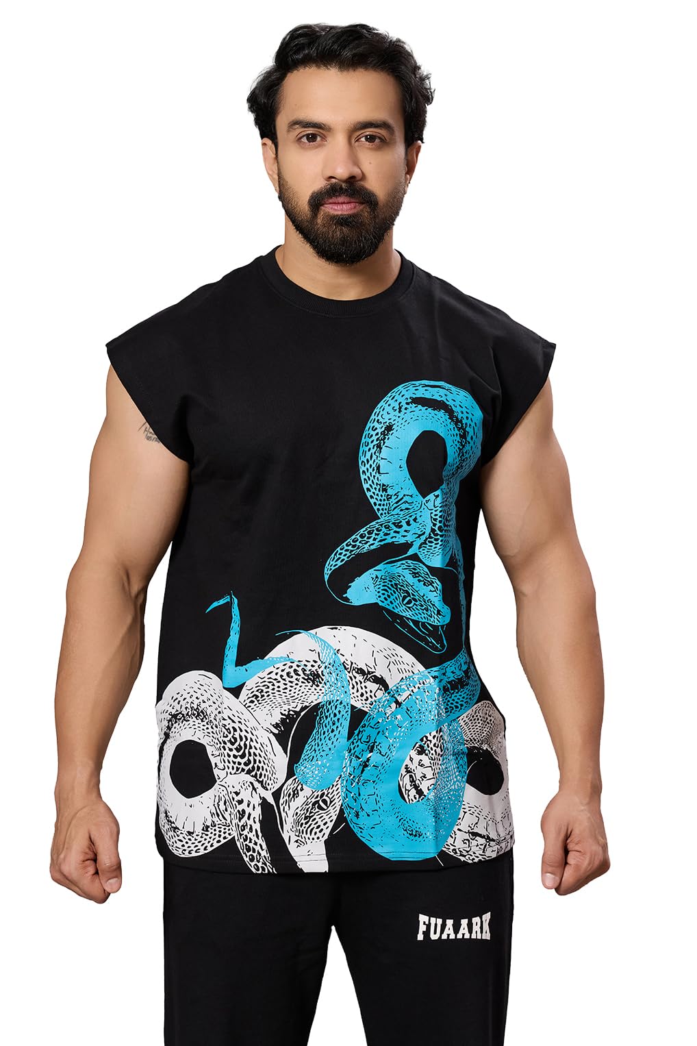 fuaark Men's Python Capsleeves Oversized fit Gym & Workout Tank-picture-47
