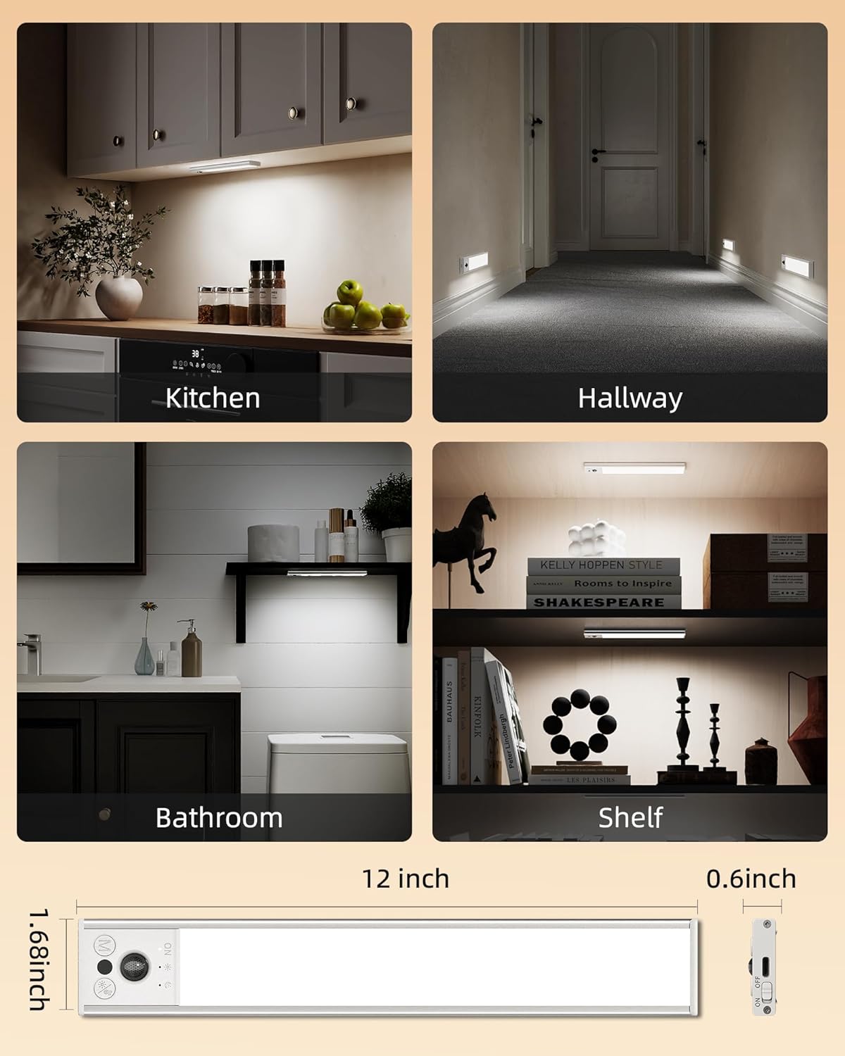 Image showing the dimmable features of the EZVALO light, with 5 brightness levels and stepless dimming.