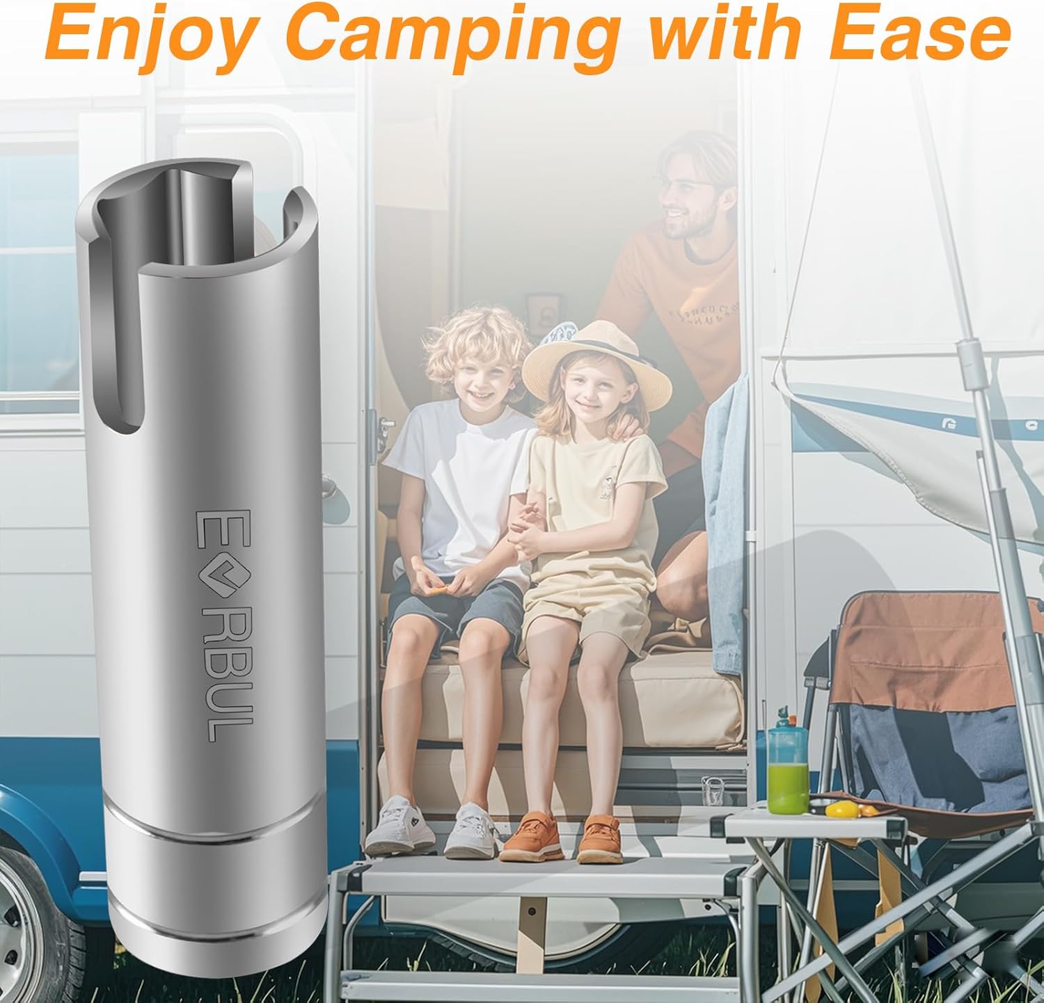 EVRBUL Scissor Jack Slotted Drill Adapter with 2 Drill Bits Pop Up Camper Crank Handle Replacement RV Trailer Drill Attachment for Pop Up Camper RV Trailer Manual Scissor Jack C-Type Jack Stabilizer