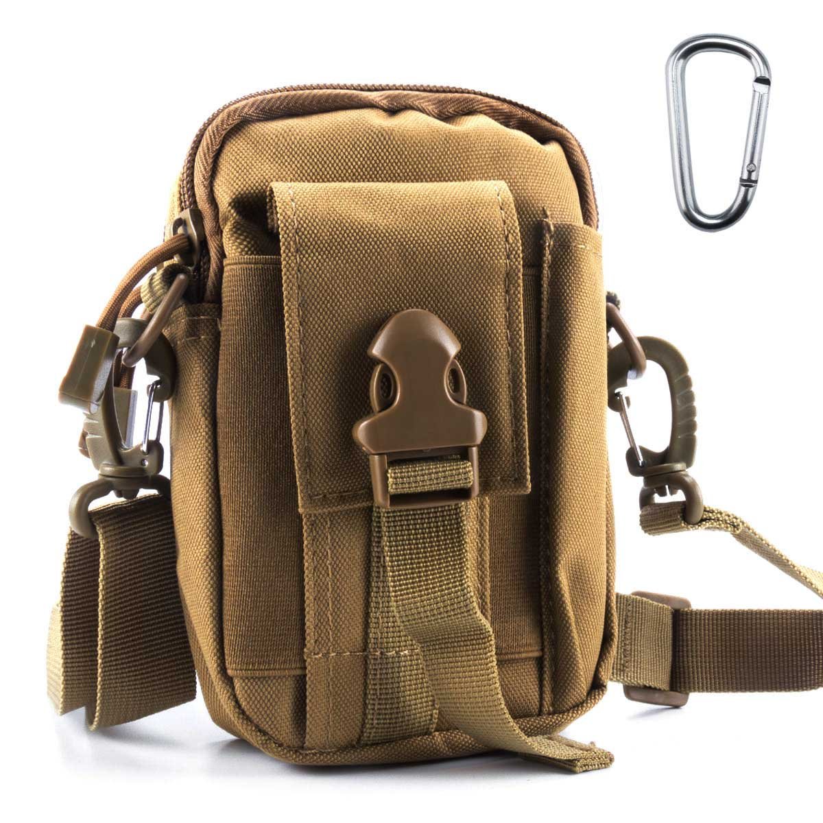 Small Tactical Molle Pouch, Military Waist Pouch EDC with Smartphone Holster Holder Utility Gadget Belt Bag for Outdoor