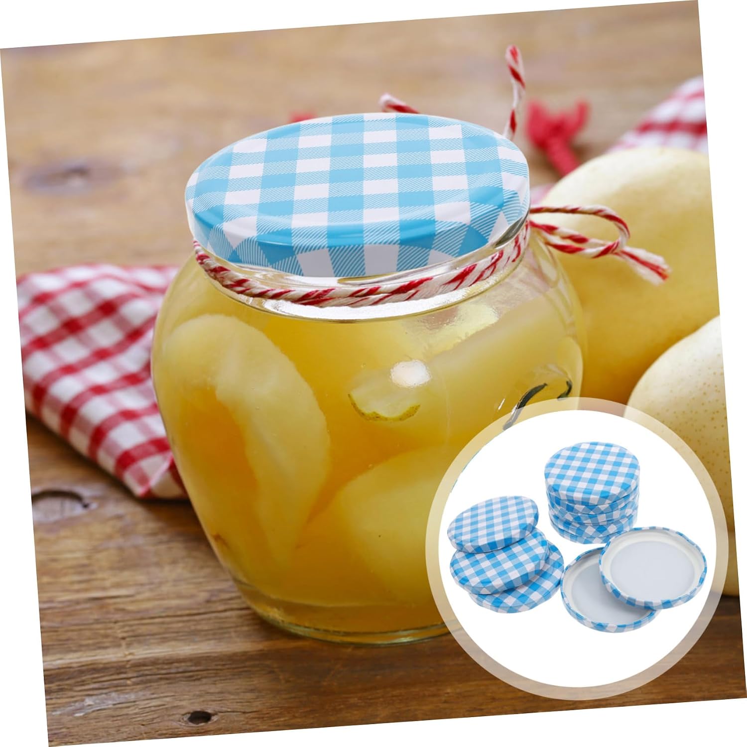 PRETYZOOM 50pcs Regular Mouth Canning Jar Lids Replacement Decorative Jar Lids for Airtight Seal for Home Commercial Use