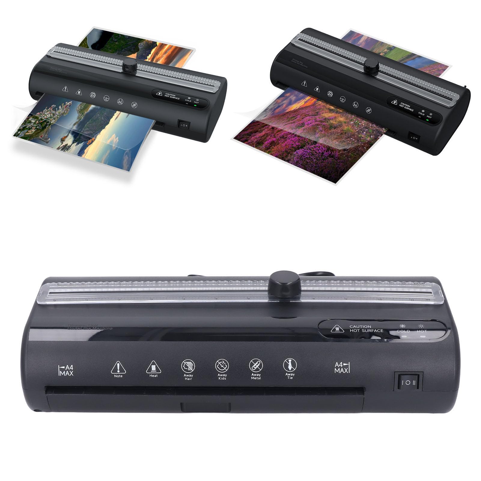 A4 Laminating Machine, 1 Key Defilm Drawer Type Multipurpose High Efficiency 265 to 320mmmin Fast Heating Laminating Machine for Menus Documents Certificates