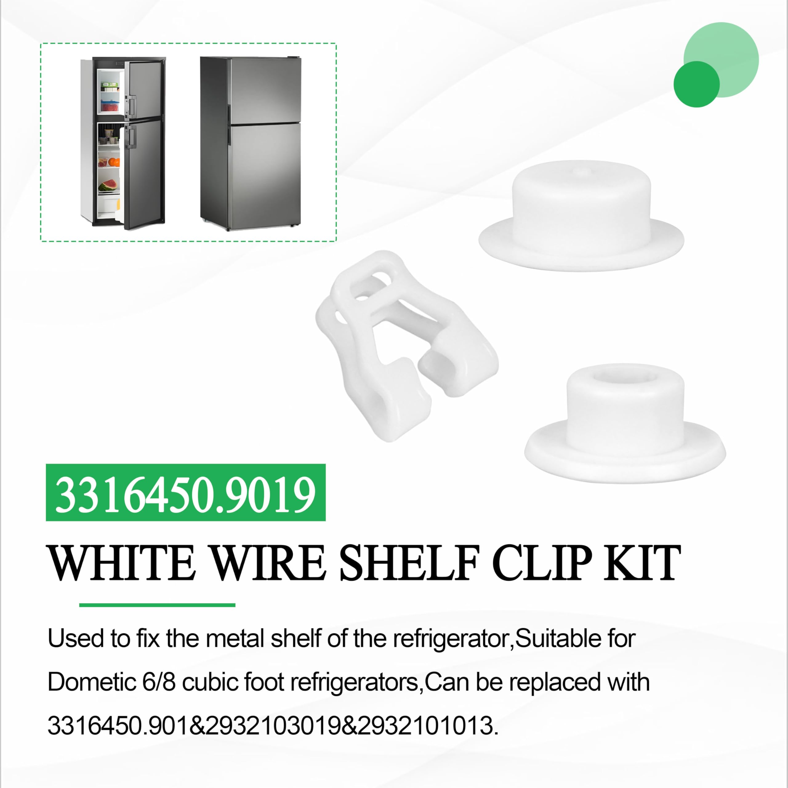 White Shelf Clips - Refrigeration Replacement -4 White Shelf Clips - Refrigeration Replacement -4