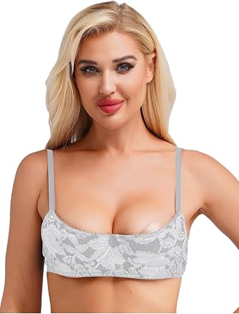 Womens Floral Lace Shelf Bra Sexy 1/4 Cups Push Up Underwired Bralette Lingerie Balconette