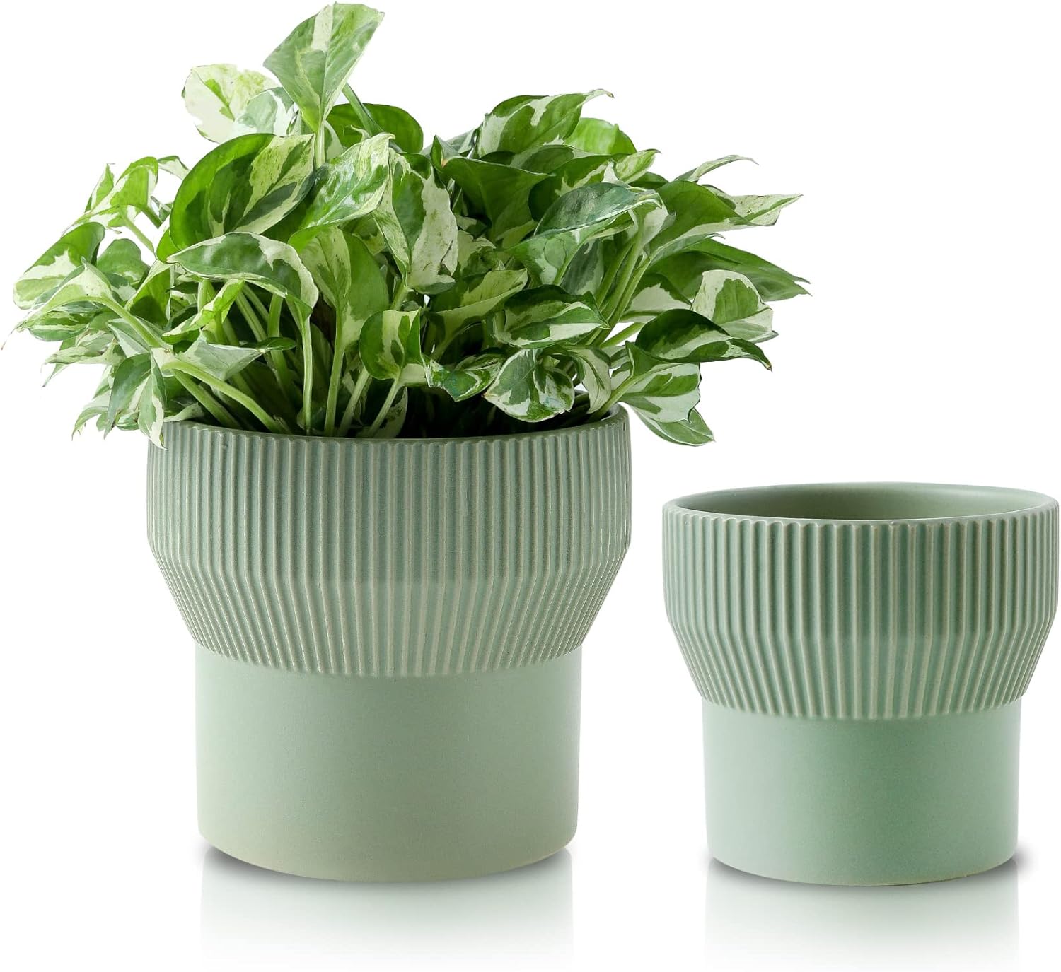 YELLOYA Ceramic Pots for Plants Indoor with Drainage 4.7