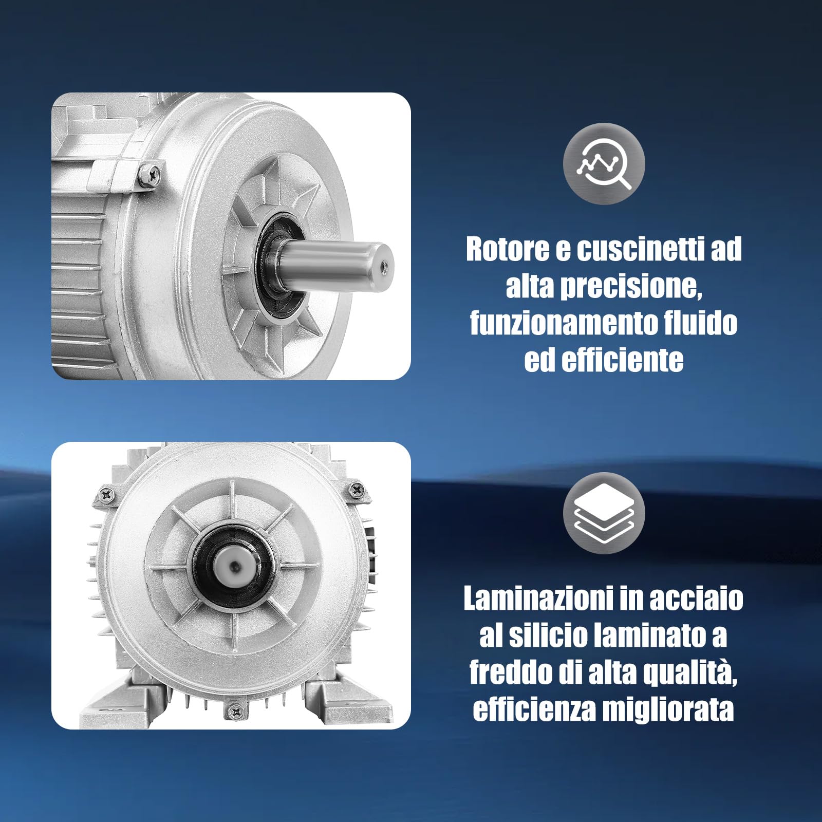 Motore Elettrico 1.1KW 1405R/min Motore Asincrono Corrente Trifase con Bobina di Rame puro Motore 3 Fasi per Ventilatori Pompe Macchine Utensili Compressori
