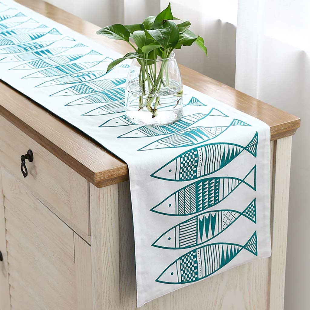 Chemin de table lavable et rectangulaire vert en vinyle tissé résistant