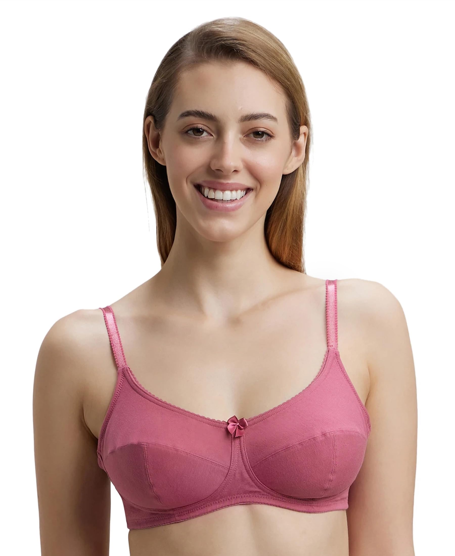 jockey 1615 Women's Wirefree Non Padded Super Combed Cotton Elastane Stretch Full Coverage Everyday Bra with Soft Adjustable Straps_Rose Wine_36B-picture-18