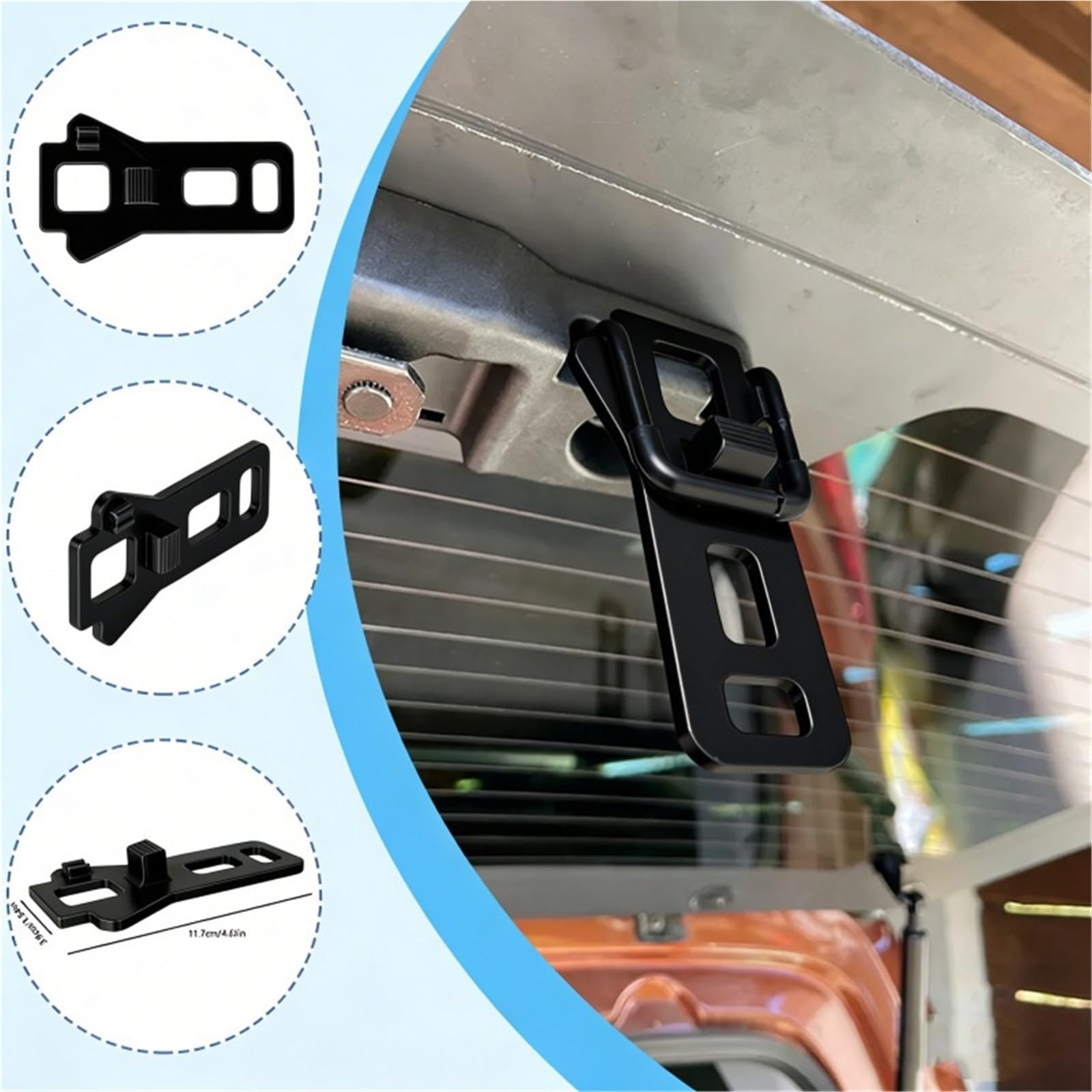 Braccio Controllo Adatto Per Toyota Per Modelli Adatto Per Peugeot Limitatore Ventilazione Per Finestrino Posteriore Ribaltabile Campeggio Serratura Centrale Rinforzata Limitatore(Black)