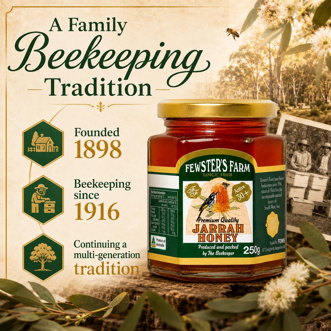 Amazon.com : Jarrah Honey TA 30+ - 250 g / 8.8 oz Jarrah Honey is