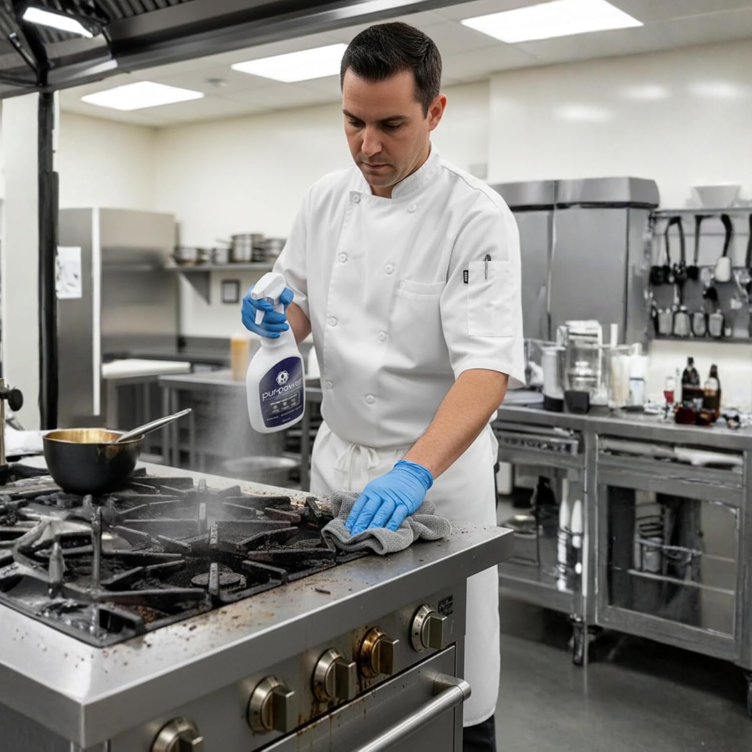 EvaClean PurPower Cleaner and Degreaser - 192 One Gallon Bottles, 48 Cases per Pallet, 1:64 Dilution, Heavy Duty, Non-Butyl Formula, Grease, Oil, Grime Remover for Kitchen, Garage, Engine, Concrete