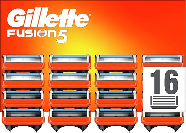 Gillette Fusion5 Razor Blades Men, Pack of 16 Razor Blade Refills with Precision Trimmer, 5 Anti-Friction Blades, Suitable for Mailbox