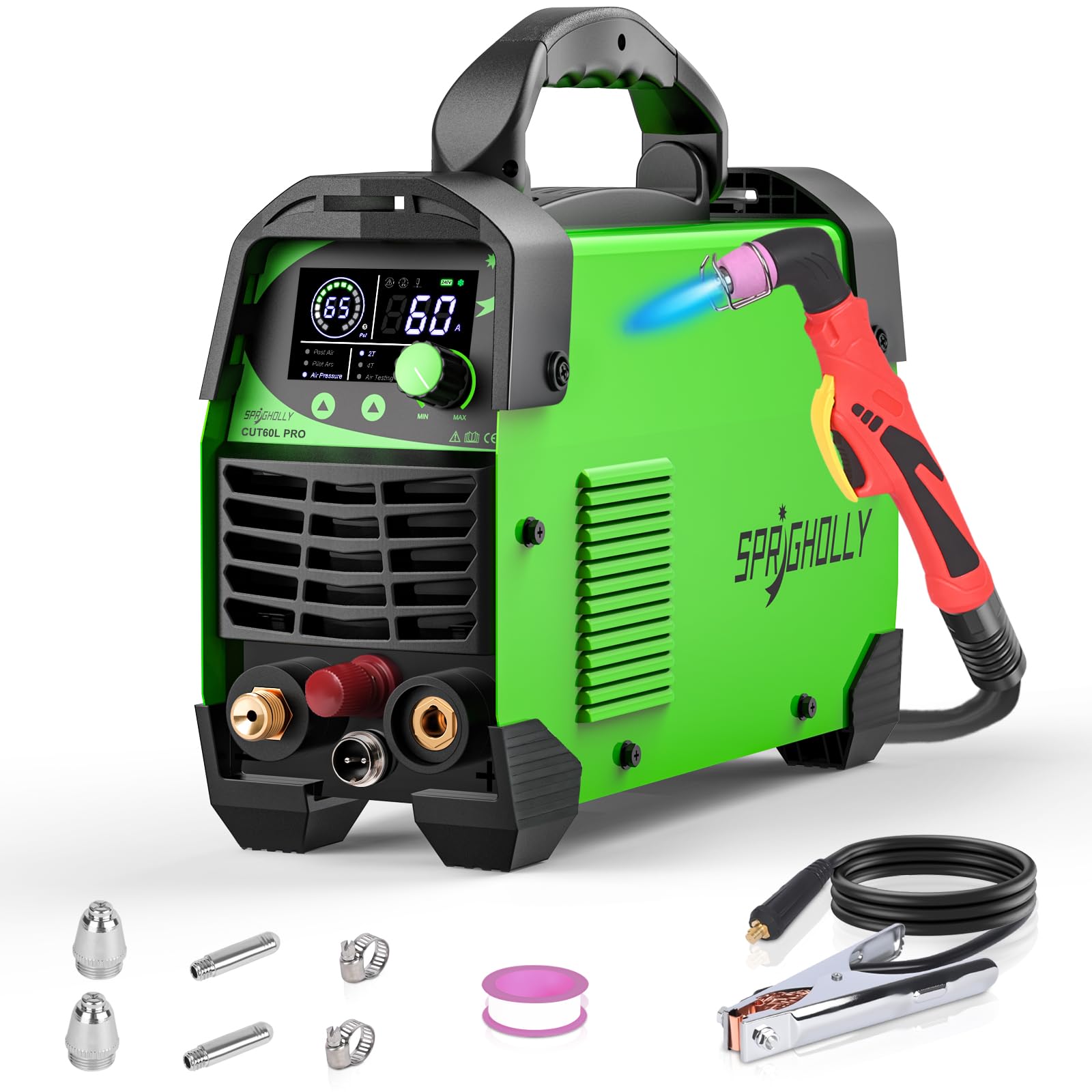 CUT60L PRO – Découpeur Plasma 60A IGBT avec Arc Pilote Haute Fréquence, 240V, Modes 2T/4T – Épaisseur max. 16 mm, Affichage LED, Léger et Portable