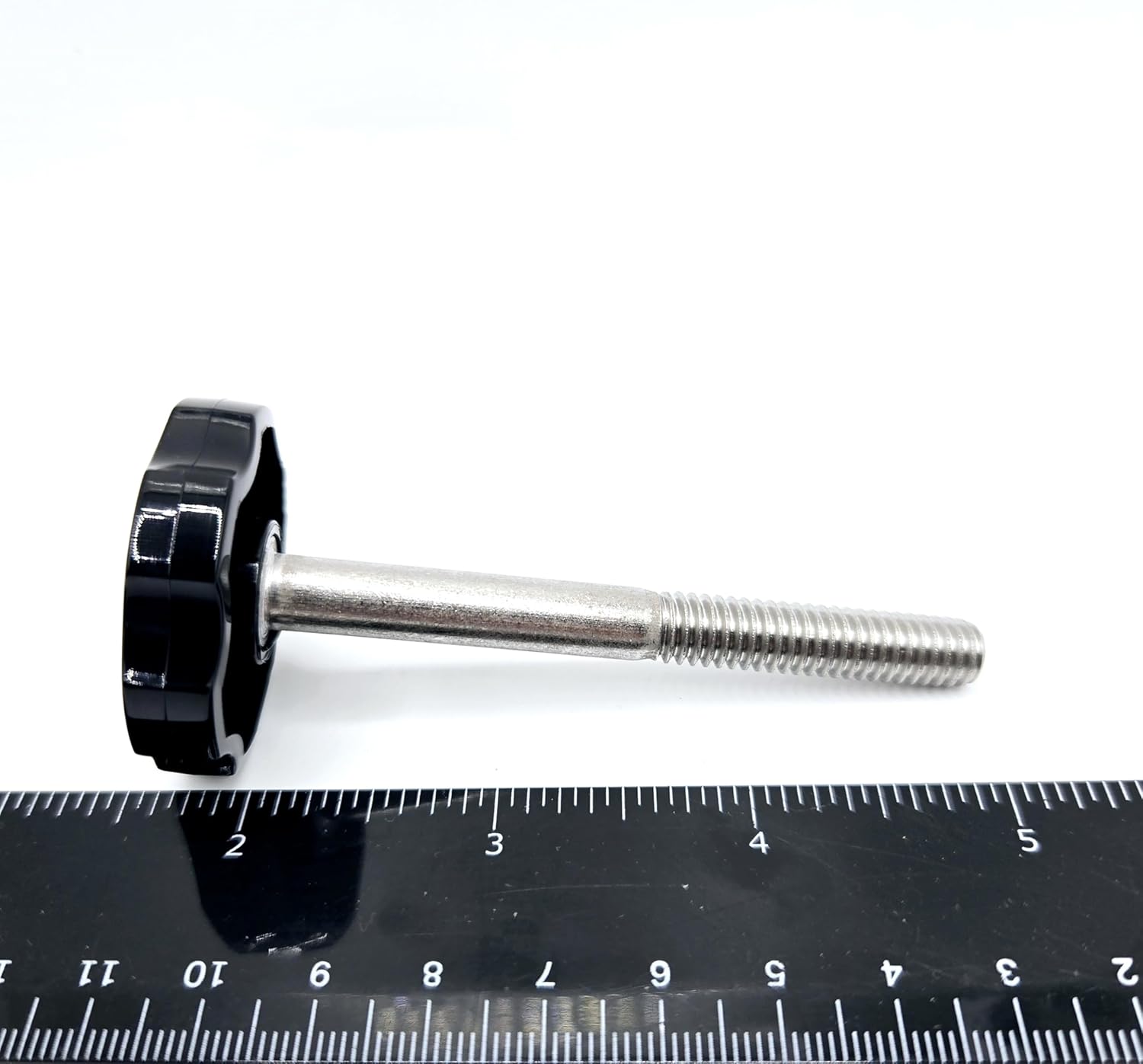 5/16" Thumb Screw Bolts with Black Round Fluted Plastic Clamping Knob 6 Point Hex Head Handle Stainless Steel Standard 5/16"-18 Thread Rust Proof (8 Pack, 3")