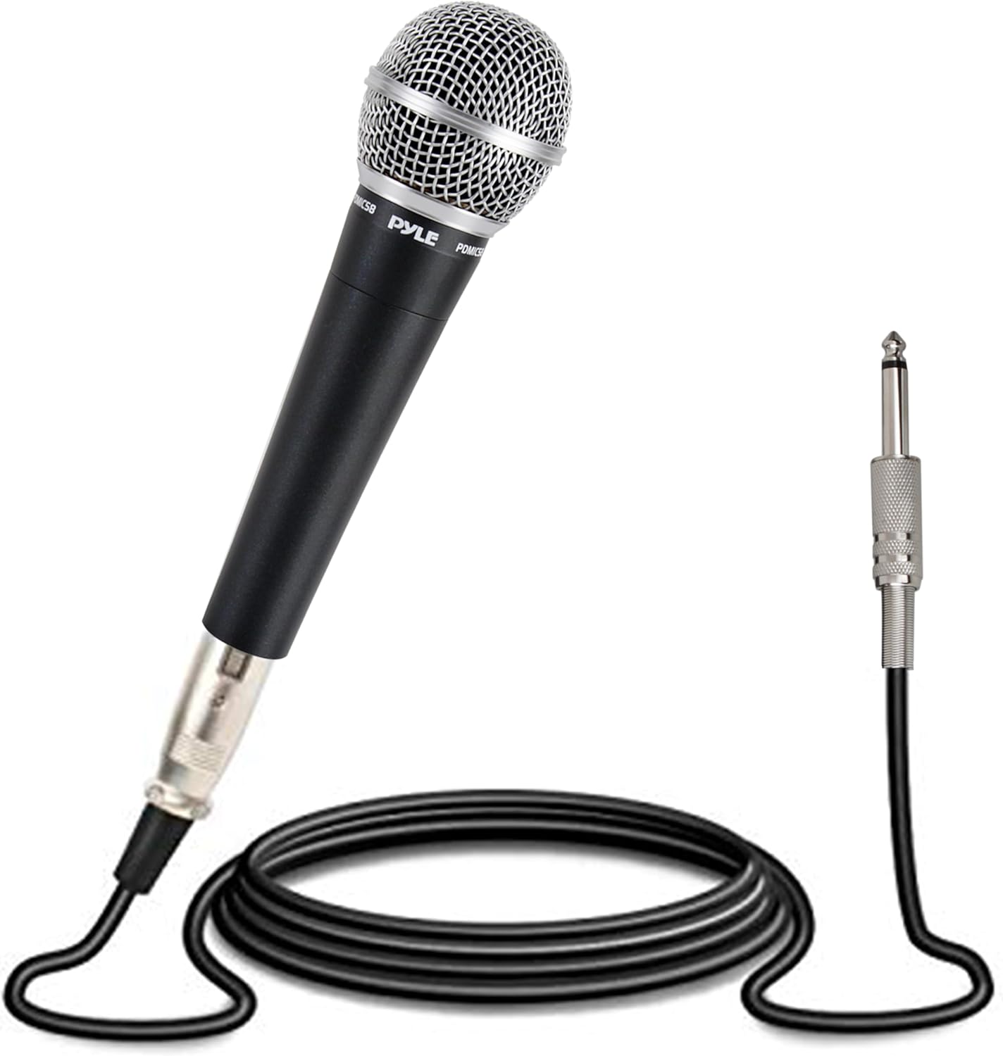 Pyle Handheld Microphone PDMIC58 - Dynamic Moving Coil Cardioid Unidirectional Includes 15ft XLR Audio Cable to 1/4'' Audio Connection