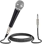 Pyle Microphone, Dynamic Cardioid, XLR Cable Included, Unidirectional, Rugged Construction, Built-in Pop Filter, Perfect for Stage & Studio, High Gain, Ultra-Wide Frequency Response, 15ft Cable