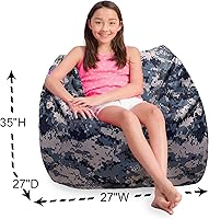 Vista 1072 de Posh Creations Puf estructurado cómodo para jugar, leer y ver la televisión, Malibu Lounge, tela de lona para colorear, criaturas