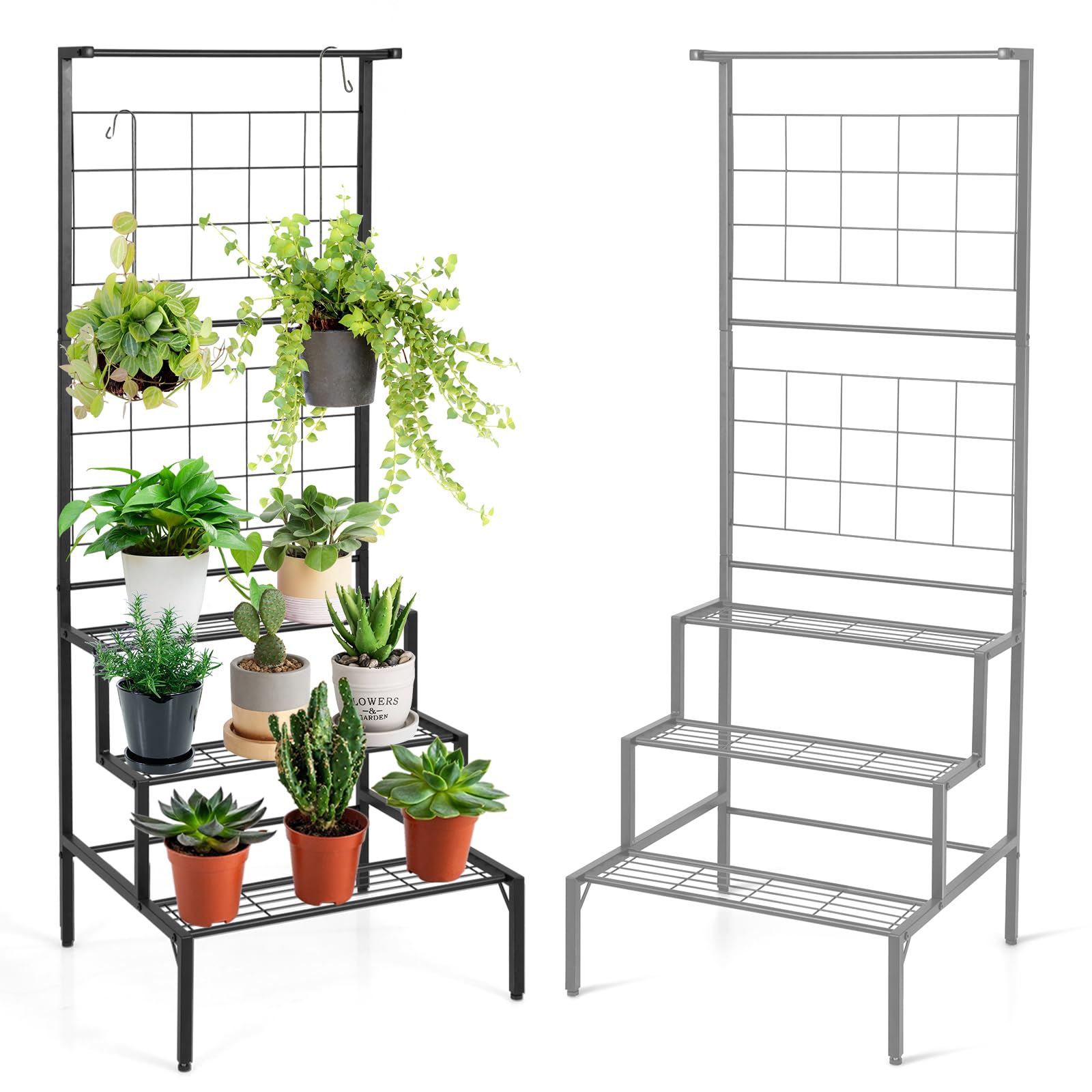HOMASIS Étagère Pour Plantes D'intérieur, étagère Verticale HOMASIS Étagère Pour Plantes D'intérieur, étagère Verticale