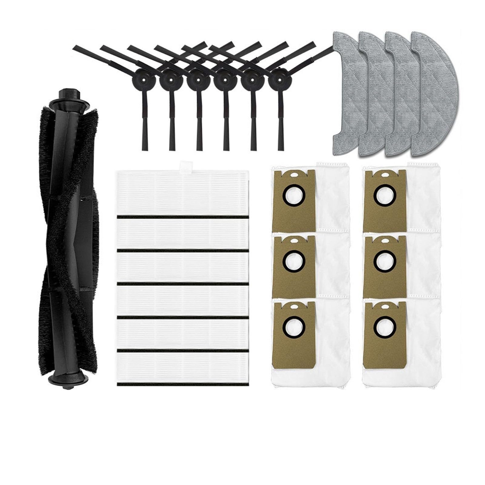 Filtro de Cepillo Lateral Principal, Bolsa for Polvo, paños de fregona, Piezas de Repuesto de Trapo, Accesorios de Repuesto compatibles con Limpiador S9(23 pcs)
