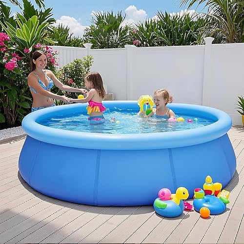 Miniatura 9 de Piscinas inflables con anillo superior para adultos al aire libre, fácil de instalar, piscina infantil ( 6 pies x 29 pulgadas), azul