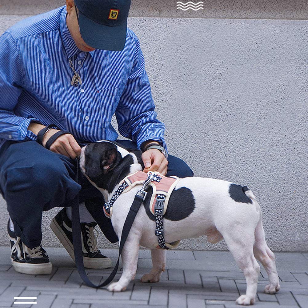 Arnés Reflectante para Cachorros, No Tire Arnés para Perros para Perros pequeños medianos Grandes, Juegos de arneses y Correas para Perros Chaleco Acolchado con arnés de Bulldog Francés,L