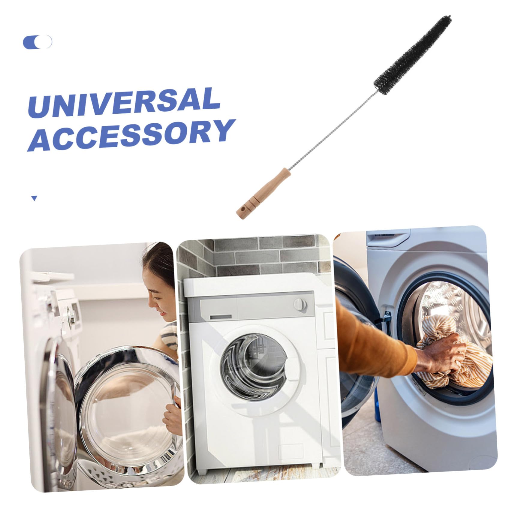 Holibanna Cleaning Brush Washer Tubing Brush Dryer Cleaning Coil Brush Black Wooden Handle