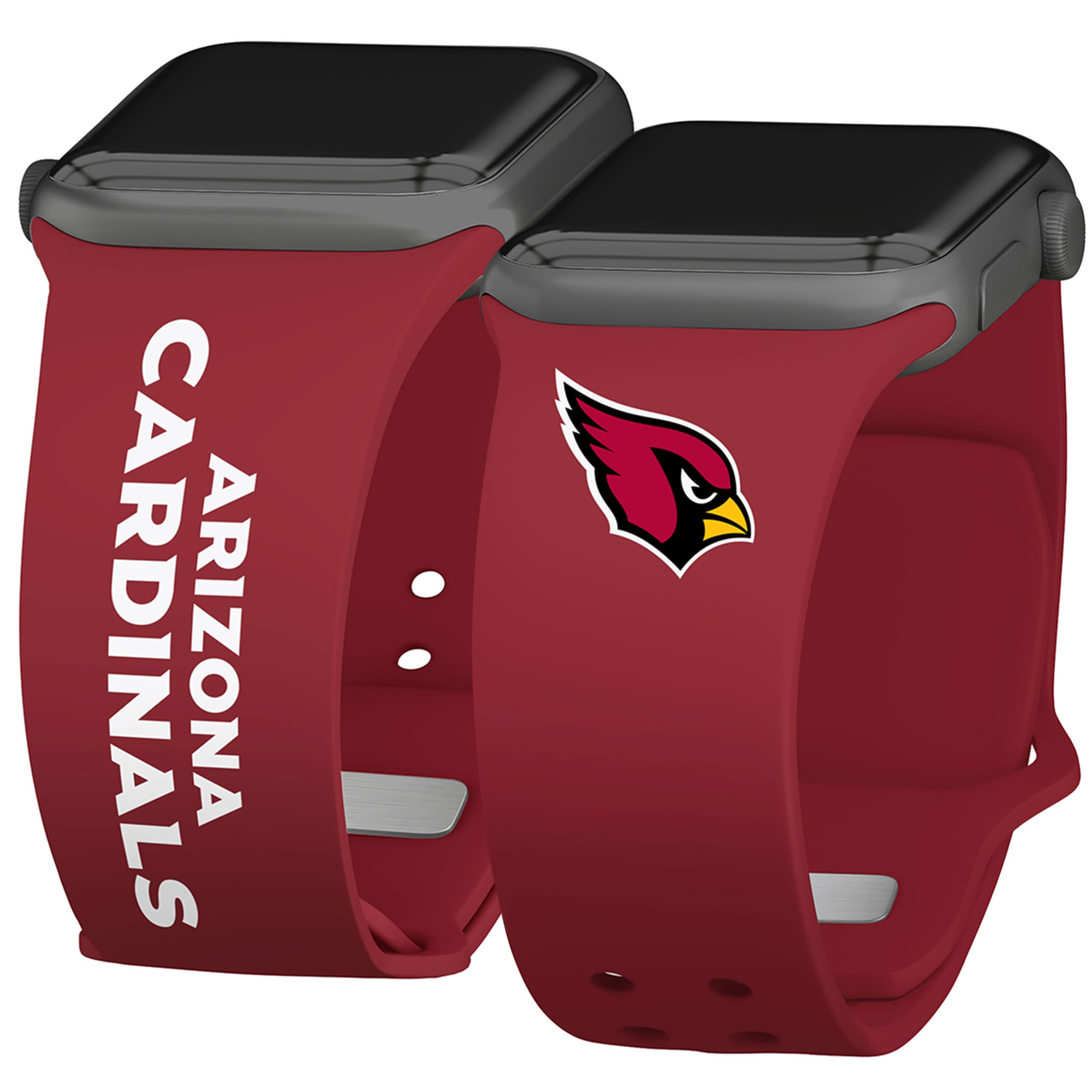 Game Time Arizona Cardinals HD Iconic Edition Watch Band Compatible with Apple Watch (38/40/41mm Short)