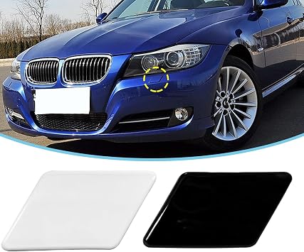 Front Bumper Headlight Washer Nozzle Cover Cap Painted for BMW 3 Series E90 E91 2009-2011 61677211209 61677211210 Black,Painted Left Driver Side