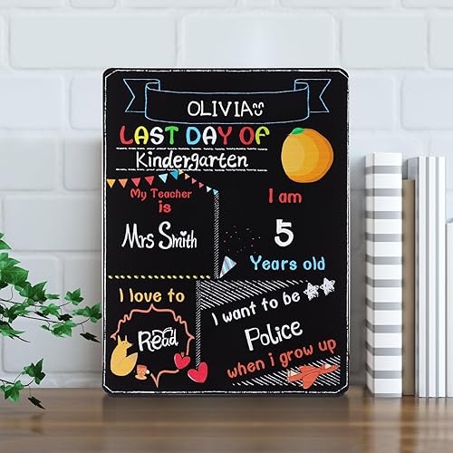 Miniatura 2 de Toddmomy Letreros de pizarra de doble cara para el primer y último día de la pizarra (1 unidad)