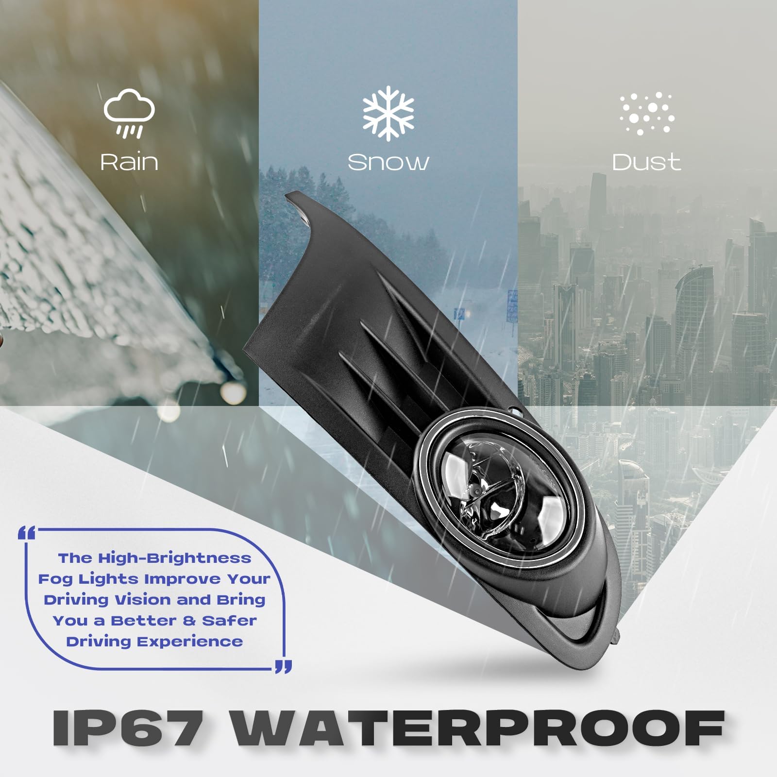 Remarkable Power VW469-C 2010 2011 2012 2013 2014 MK6 Volkswagen Golf / TDI Jetta Sportwagen Chrome Black Bezel Fog Light Kit