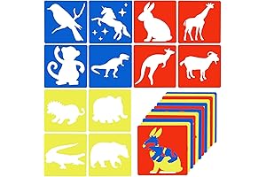 Prasacco 12 Pcs Animal Stencils Set for Young Artists