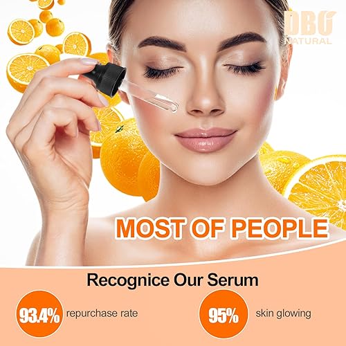 Miniatura 4 de Suero facial de vitamina C con ácido hialurónico, hidratante, antienvejecimiento, hidratante, iluminador, imperfección para brillo facial. Suero