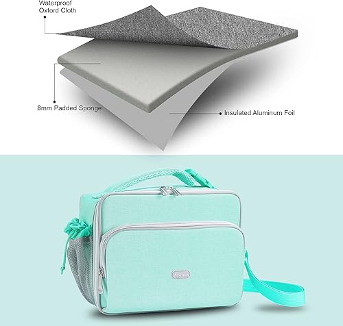 Miniatura 6 de Amersun - Lonchera térmica duradera con correa ajustable para llevarla en el hombro, para la escuela, mantiene los alimentos frescos, para niñas y