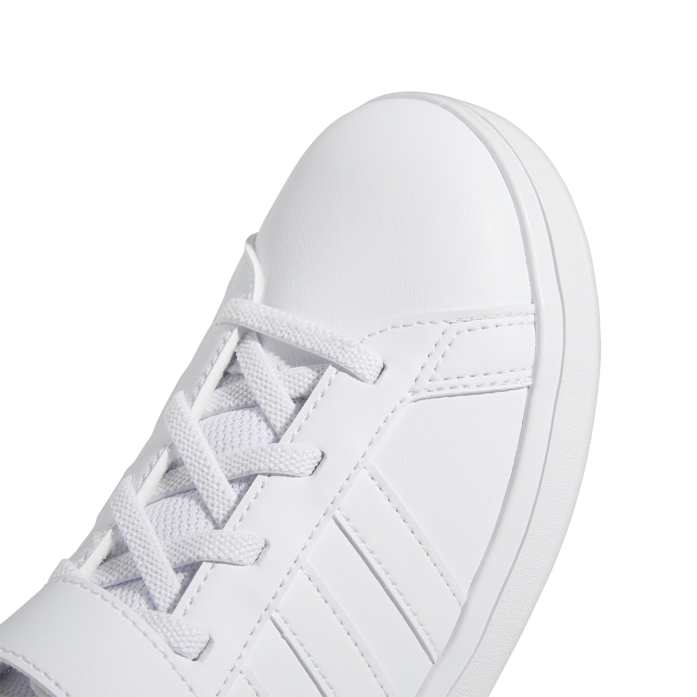 adidas Uniseks - dzieci Grand Court Elastic Lace and Strap, Sneakersy Ftwr White/Ftwr White/Grey One, 28 1/2 EU