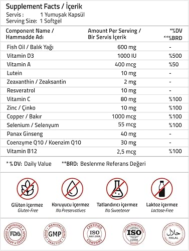 Miniatura 3 de VALIDUS Luteína 10 mg + Zeaxantina 2 mg + Omega-3 30 Softgel