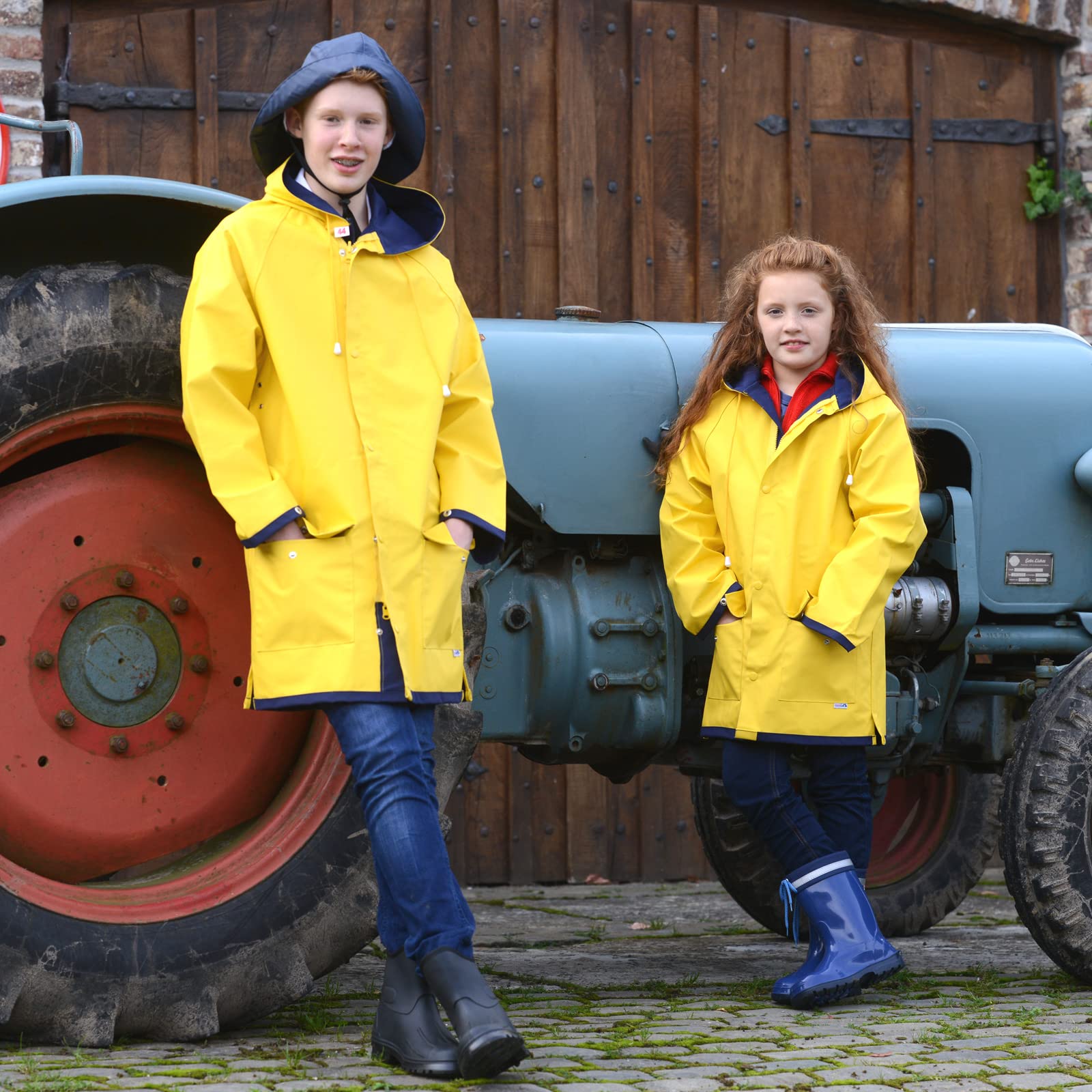 Original Büro oder Watt? - Unisex Regenjacke Regenmantel in Gelb Größe International XS