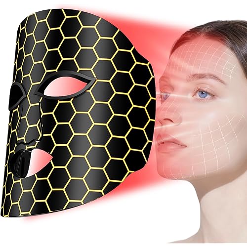 Red Light Therapy Mask for Face, 7-Color LED Face Mask, Near Infrared 850nm, Anti-Aging Wrinkle Reduction & Acne Treatment, At-Home Skin Rejuvenation Beauty Device for Women & Men